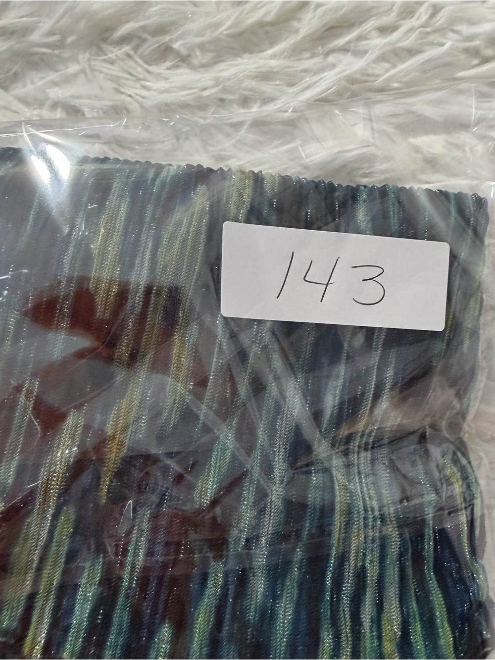 Chicos Womens Crinkle Shine Mock Neck Top Size XL Teal Yellow Long Sleeve Office - Picture 8 of 8